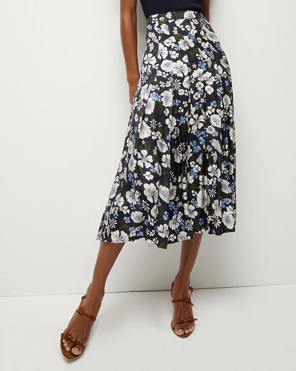 Norris Floral Pleated Midi Skirt