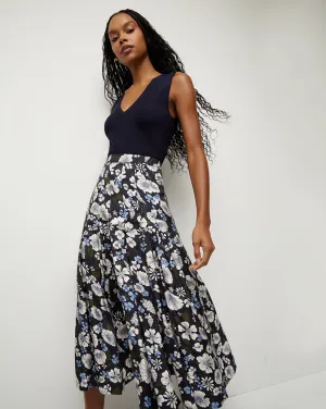 Norris Floral Pleated Midi Skirt