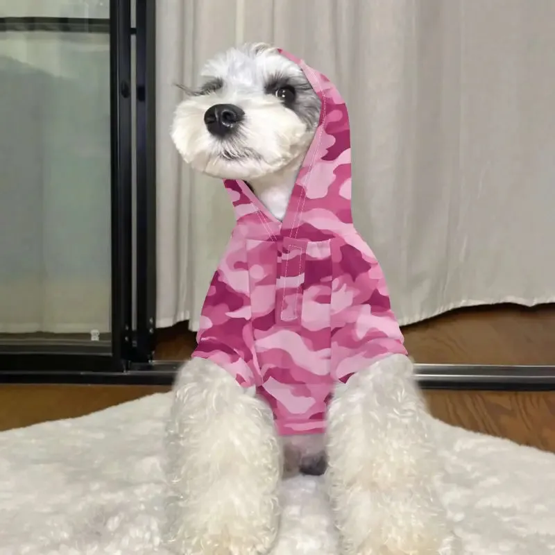 Pink Camo Dog Hoodie for Your Stylish Furry Friend