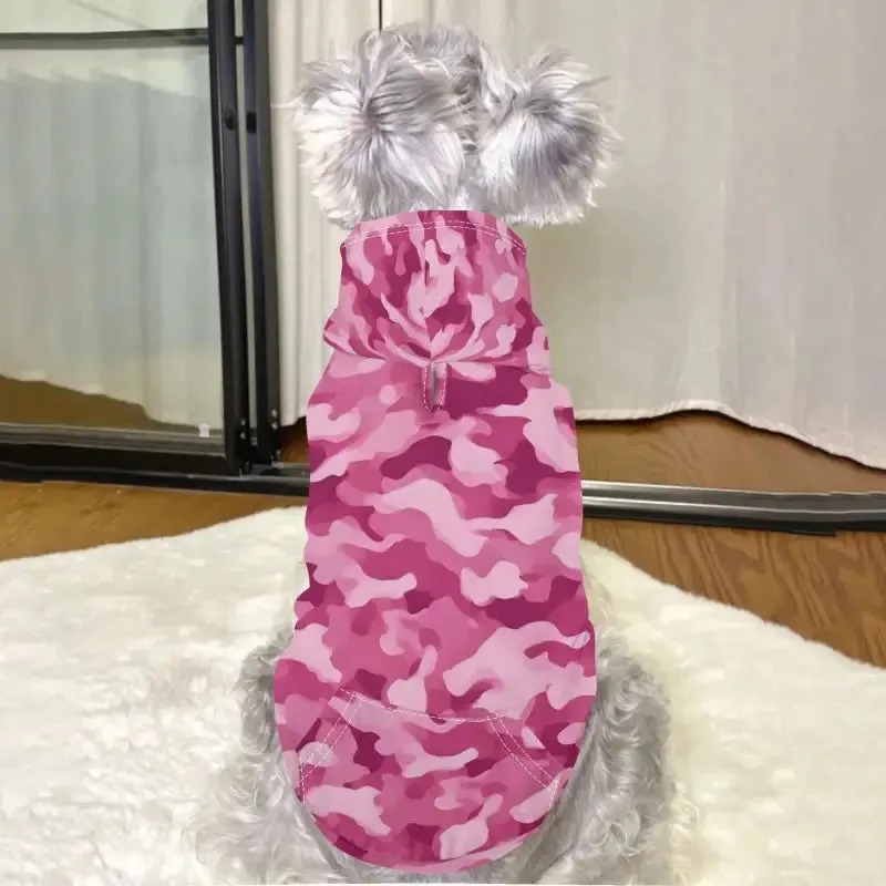 Pink Camo Dog Hoodie for Your Stylish Furry Friend