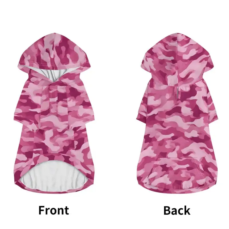 Pink Camo Dog Hoodie for Your Stylish Furry Friend