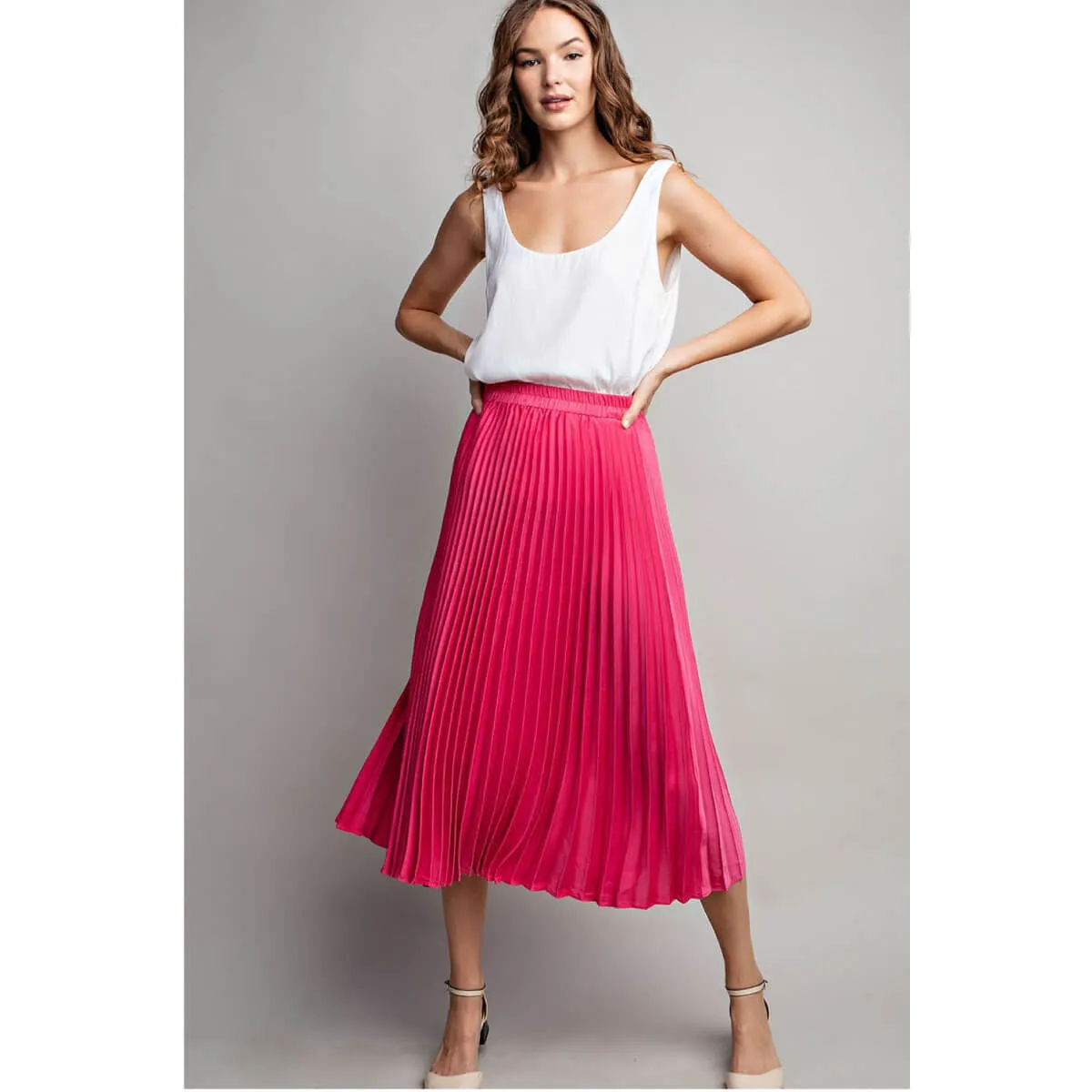 Pleated Midi Skirt