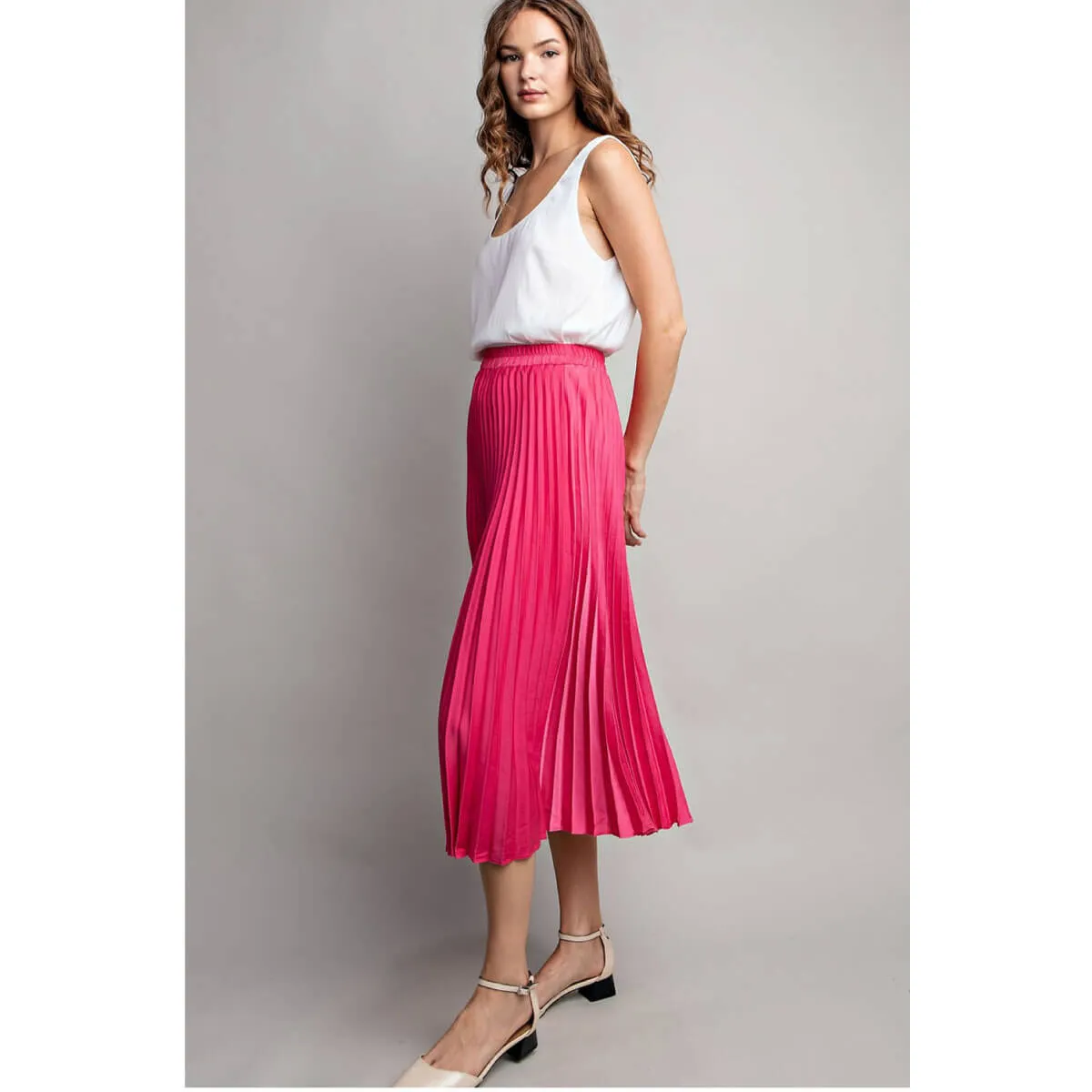 Pleated Midi Skirt