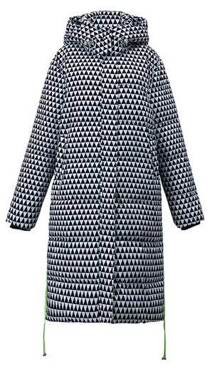 Pre Order:  Triangle Checker Hooded Puffer Coat