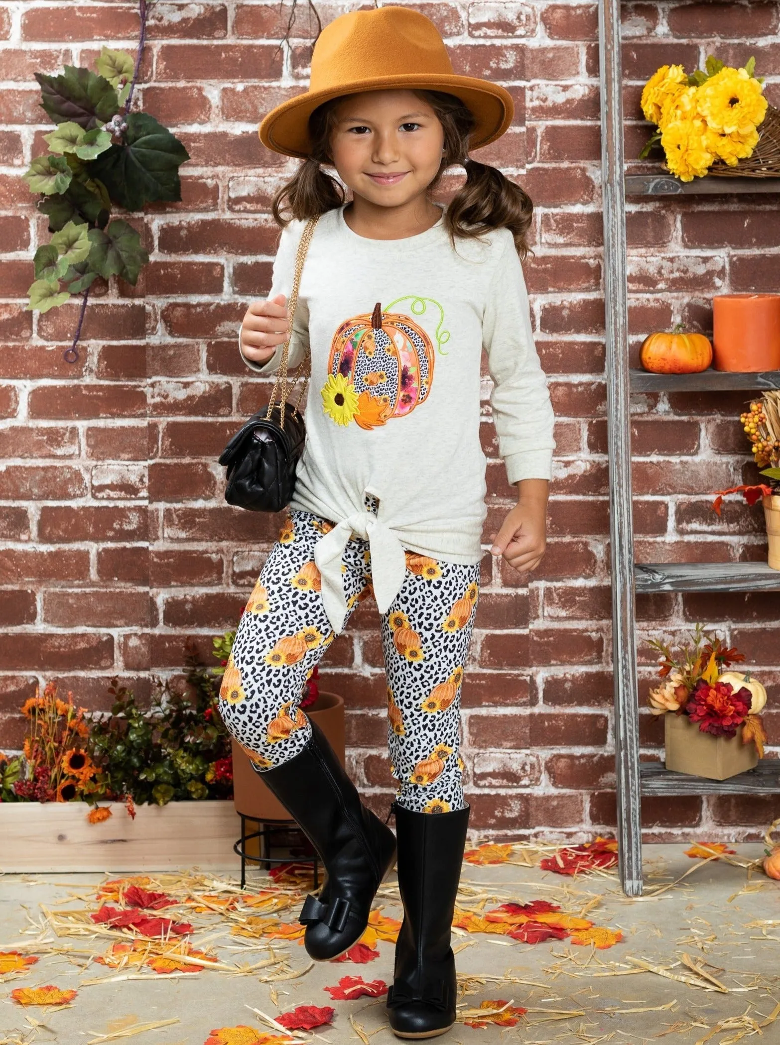 Pumpkinlicious Leopard Legging Set