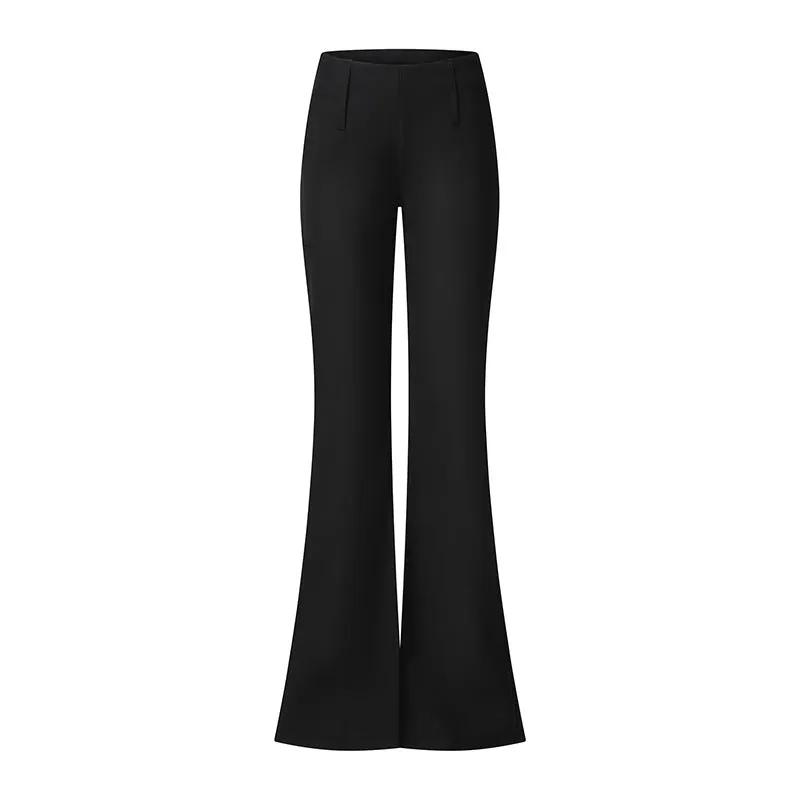 Purpdrank fashion outfits High-Grade Casual Pants for Women Autumn and Winter Low Waist Slim Fit Comfortable Fashion Single Pants Fleece-lined Suit Pants