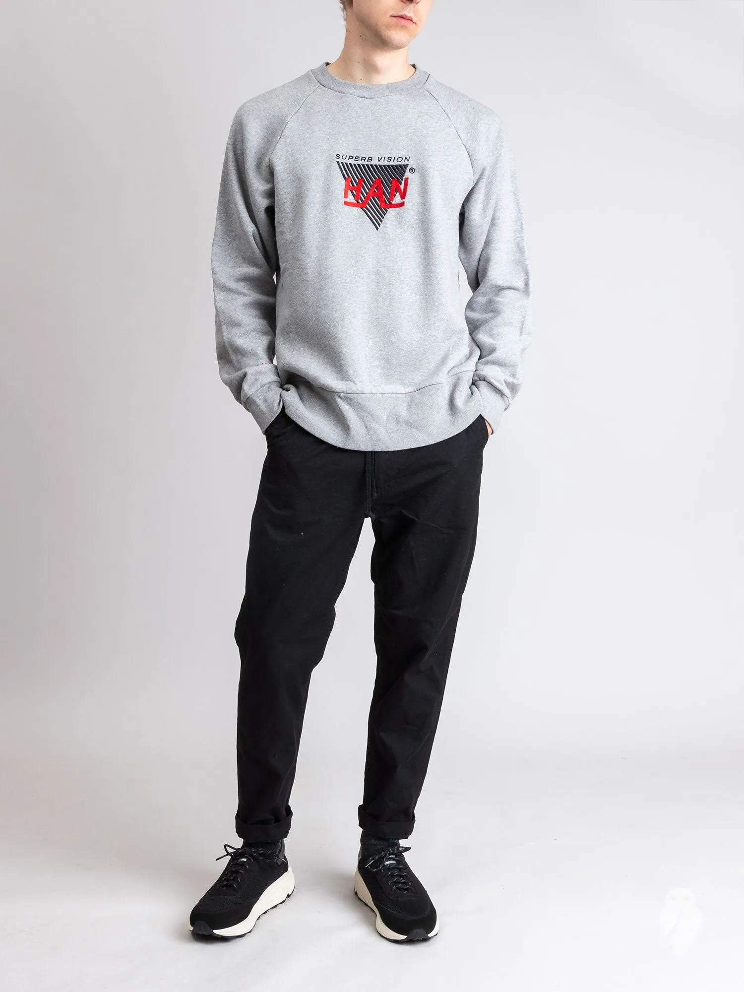 "Han" Crewneck Sweater in Grey Melange