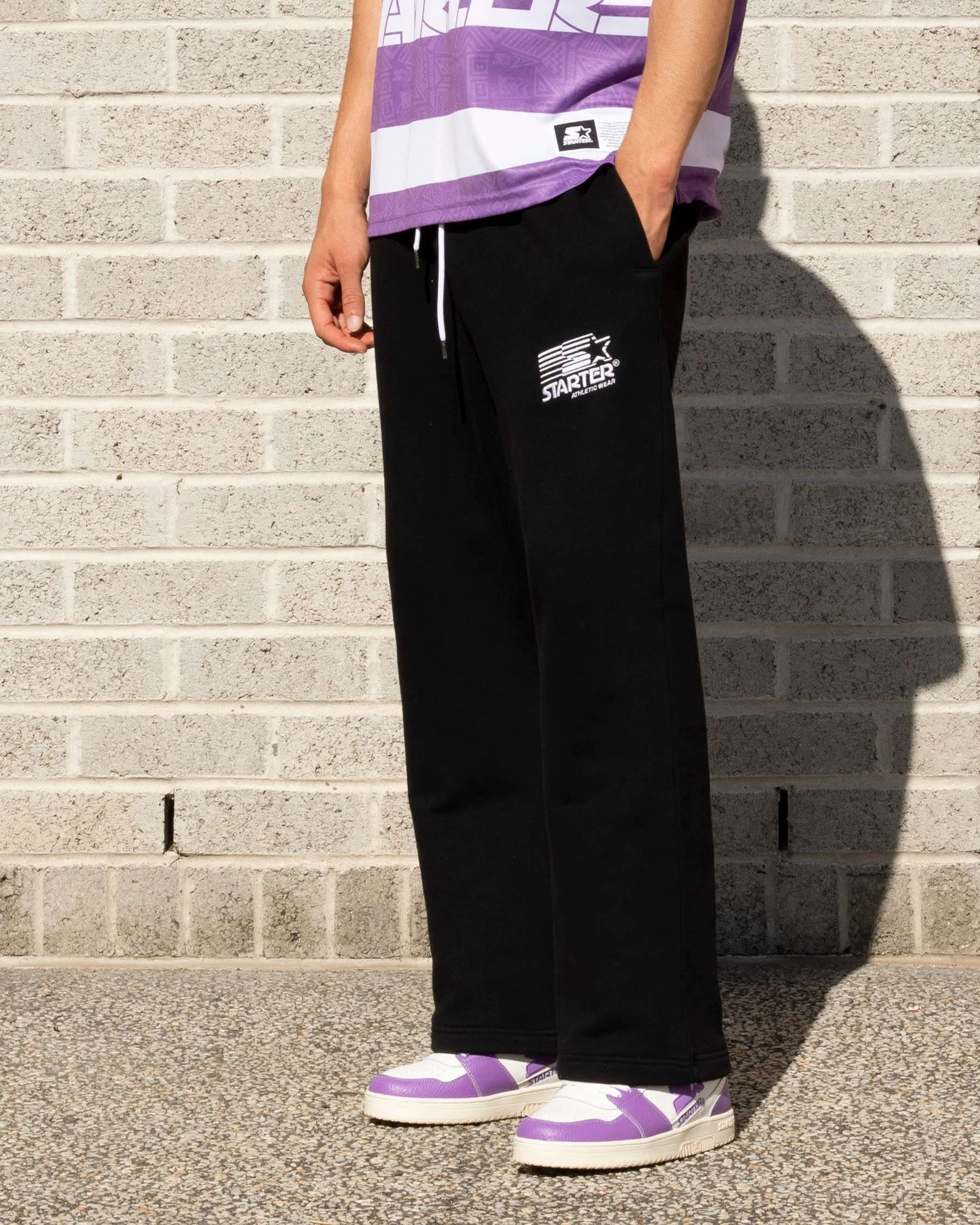 Starter Relaxed Athletic Track Pants Black