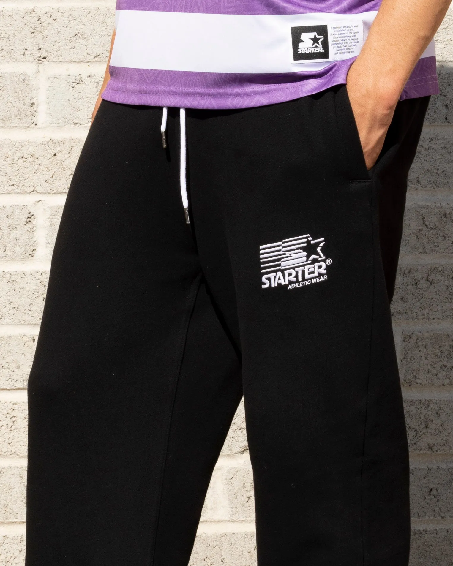 Starter Relaxed Athletic Track Pants Black