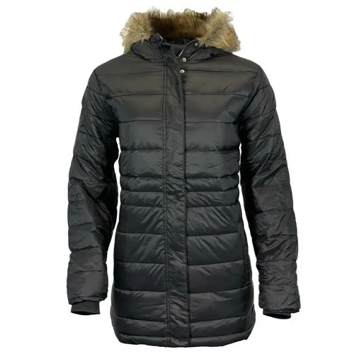 Stay Warm and Stylish with the Women's Long Faux Fur Padded Parka Coat – Perfect Winter Wear