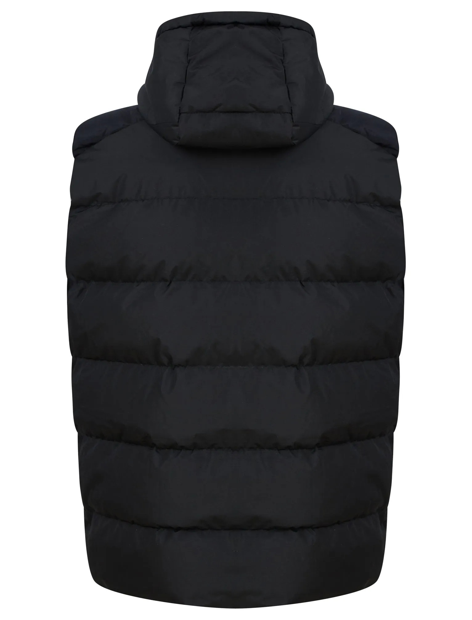 Tahmores Quilted Microfleece Lined Puffer Gilet with Hood in Jet Black - Tokyo Laundry Active Tech