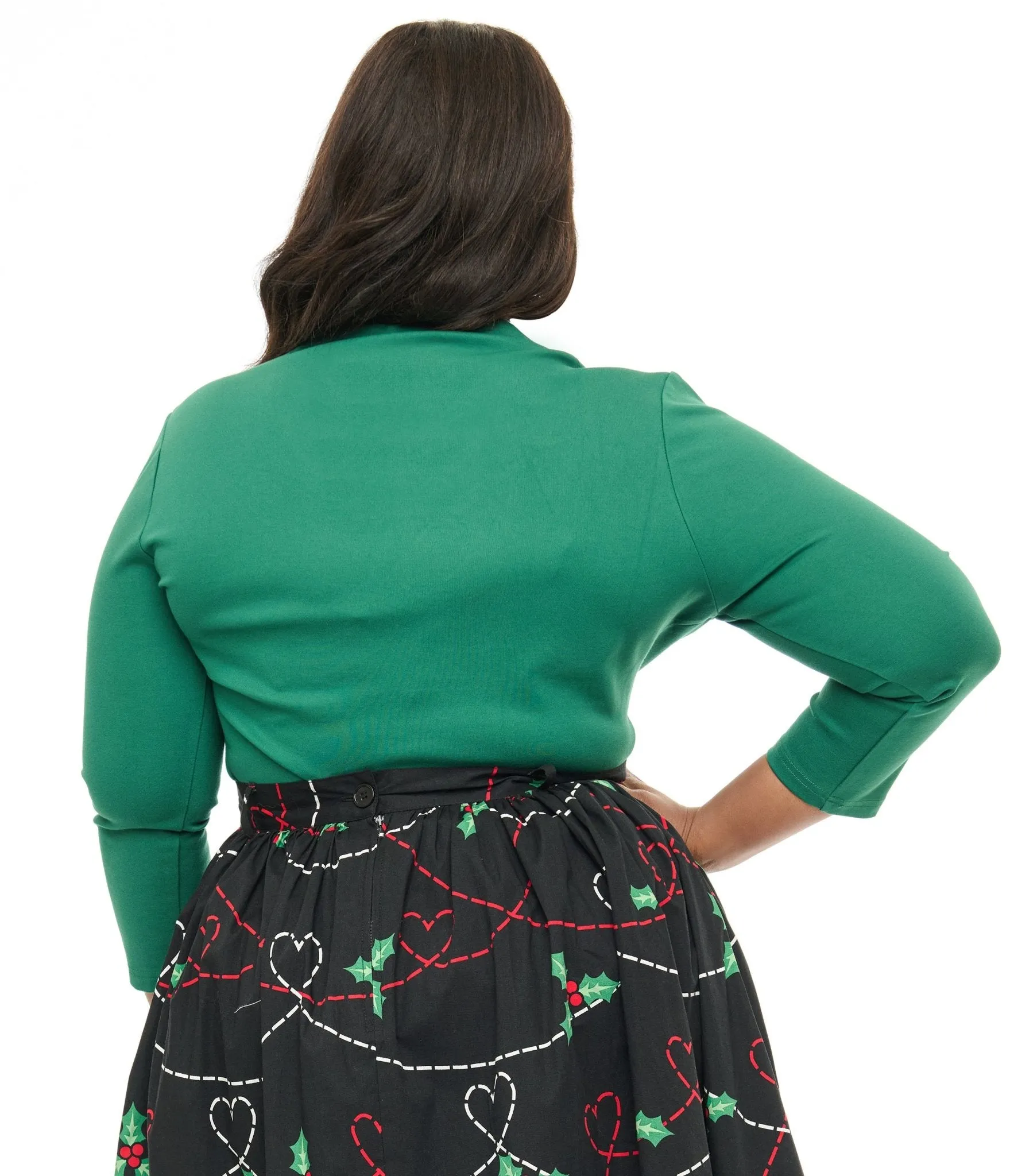 Voodoo Vixen Plus Size 1950s Green Jersey Knit Top