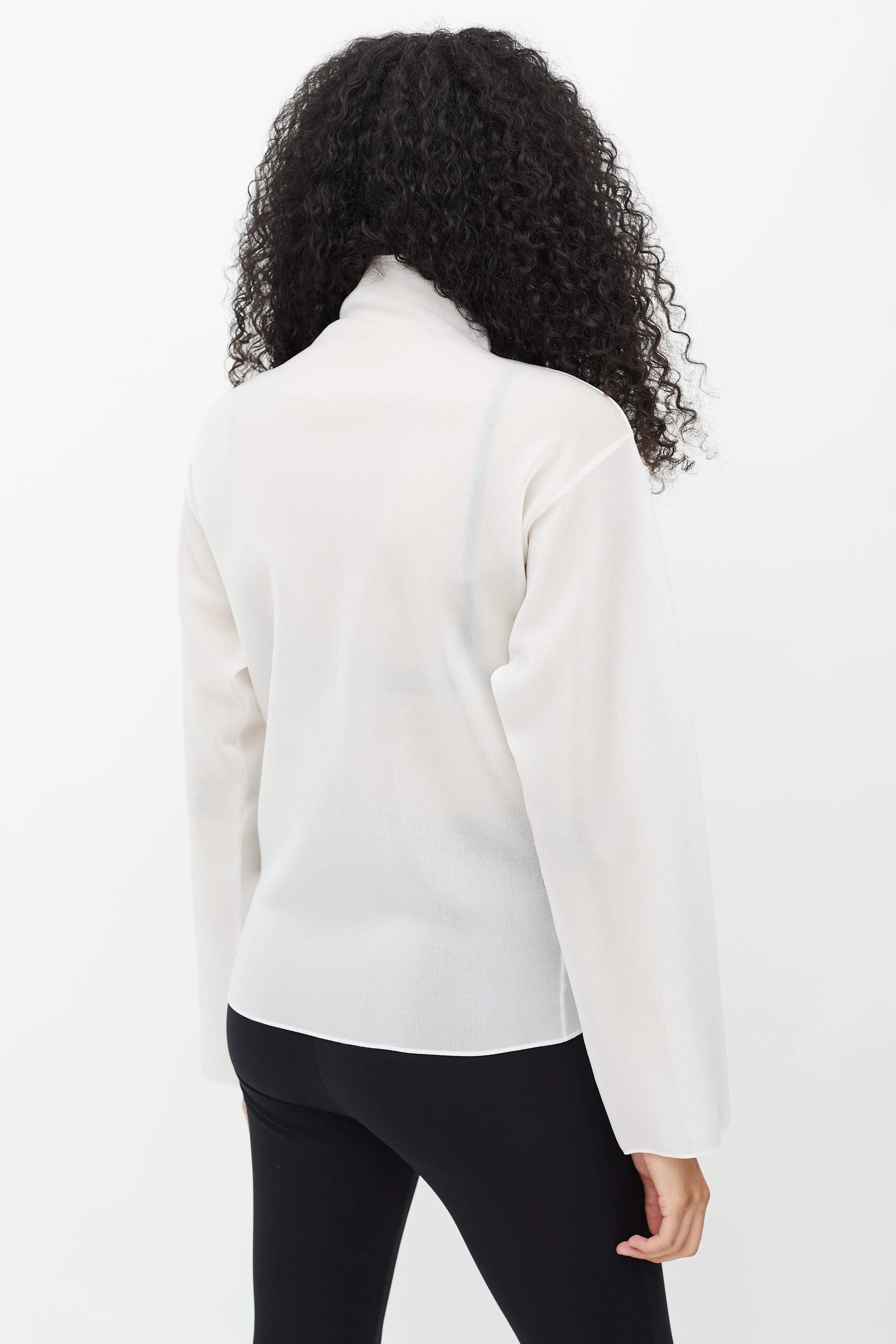 White Sheer Mesh Turtleneck