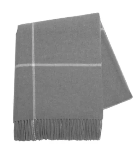 Windowpane Cashmere Throw Gray by Lands Downunder