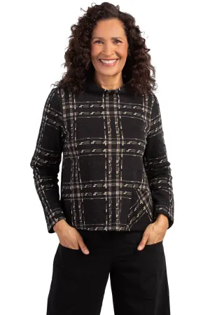 Windowpane Plaid Speckled Pullover