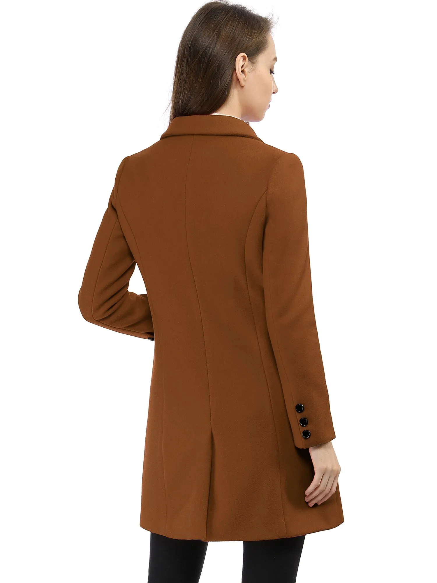 Winter Long Sleeve Notched Lapel Double Breasted Trench Coat