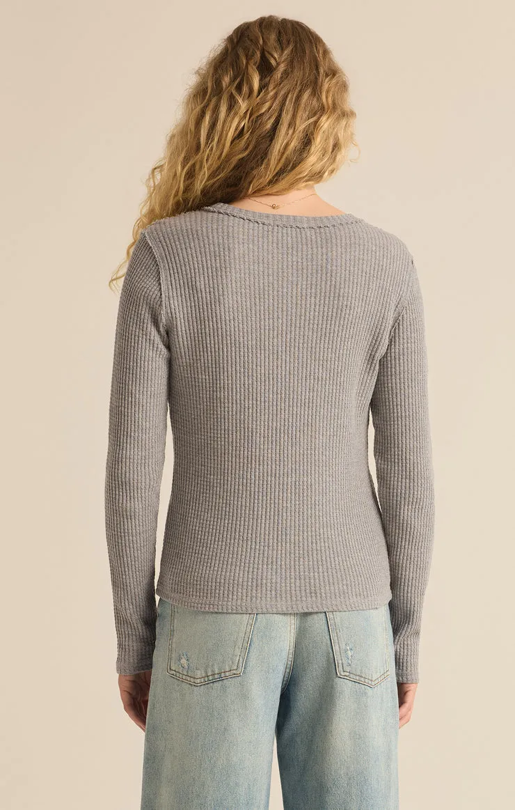 Z-Supply Arlet Thermal Long Sleeve Top - CLASSIC HEATHER GREY